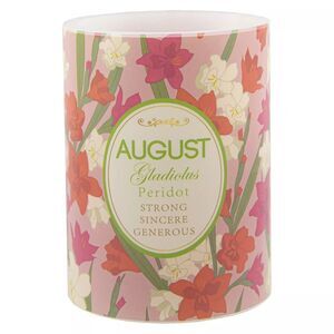 August Birthday Decorative Flameless Candle 4-Inch Pillar Style